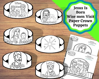 Printable Paper crowns for the bible story of Jesus being Born and visited by the wise men.