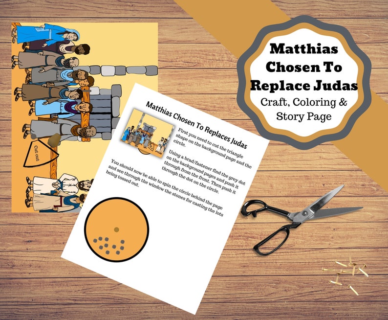 Printable Craft for Matthias Chosen to Replace Judas as One of the