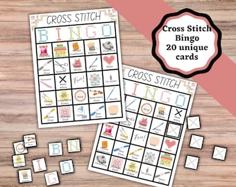 Cross Stitch Bingo Cards. Stitching and cross stitch printable game