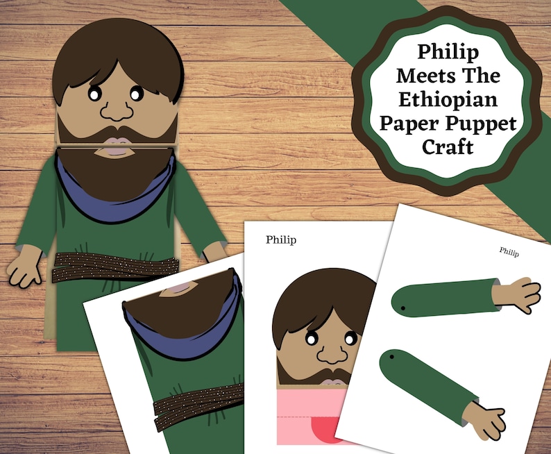Printable Paper Puppets for the Bible Story of Philip and the Ethiopian ...