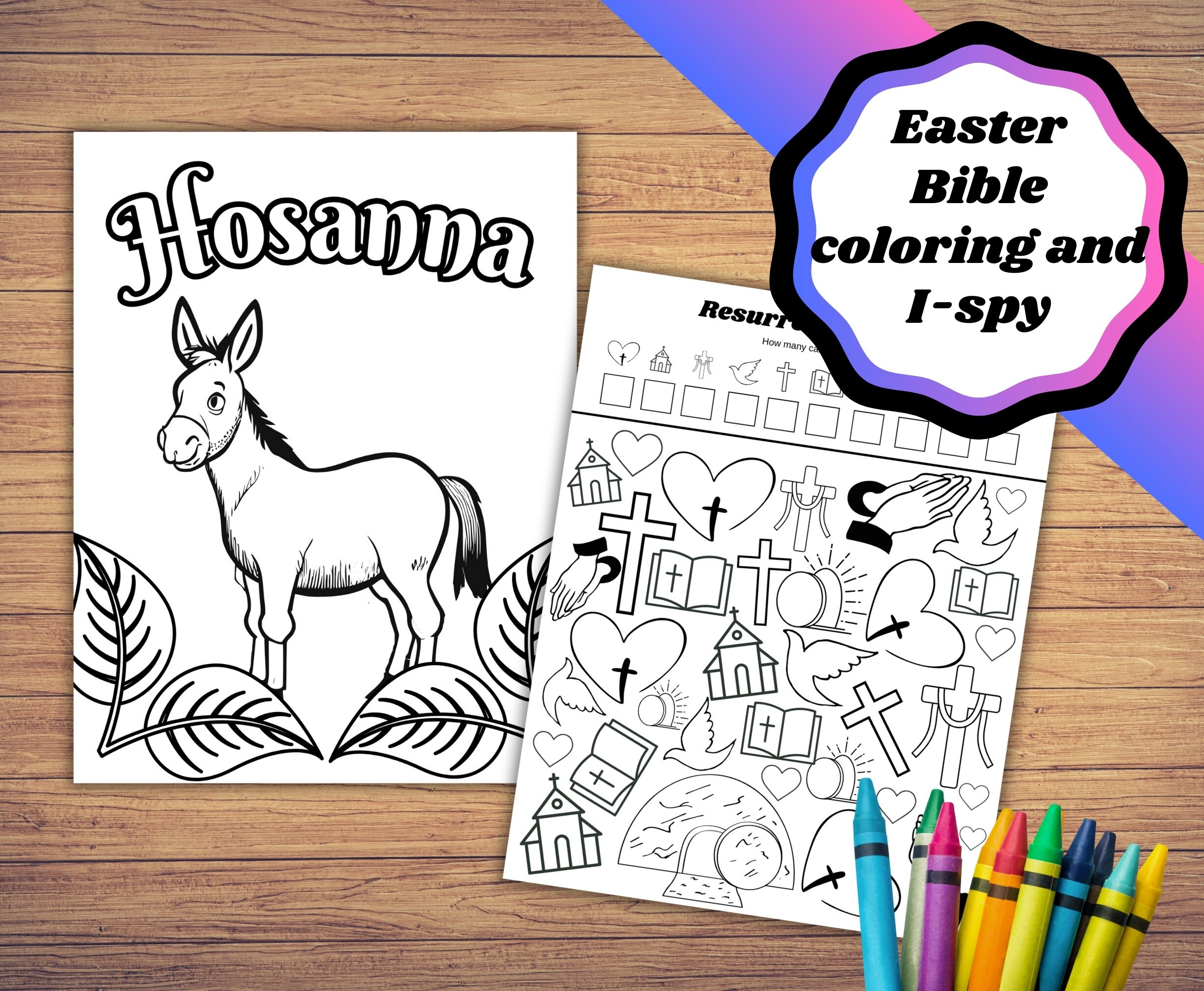 Printable Hosanna Coloring Page, Resurrection I-spy, and Coloring Page ...