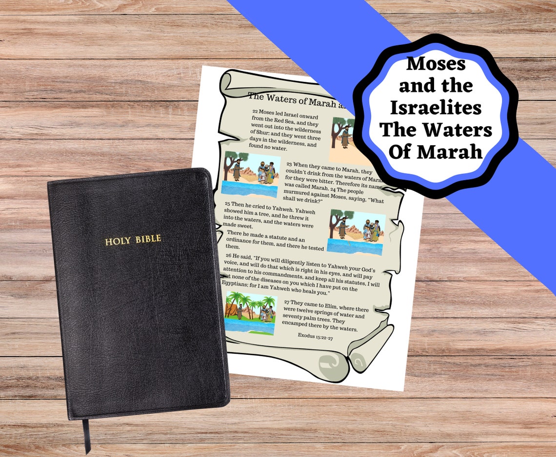 Printable Israelites and the Bitter Waters at Marah, Moses and the