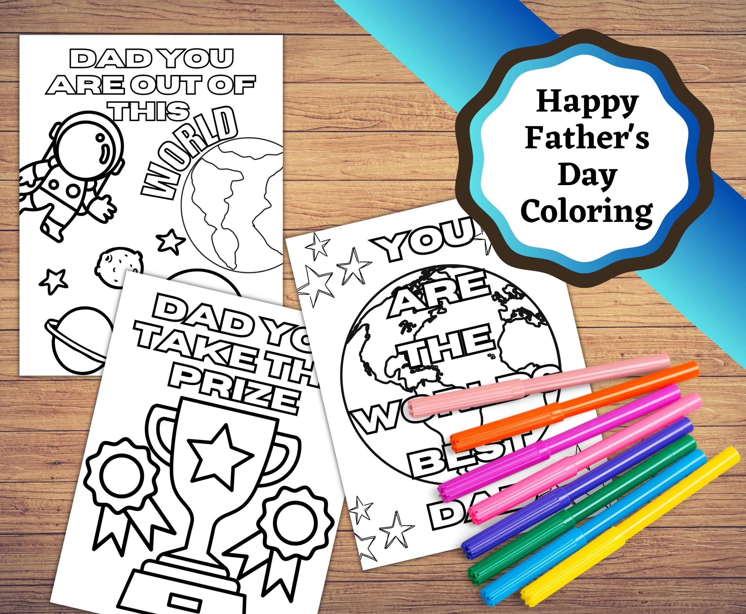 Printable Happy Father's Day Coloring Pages. Worlds Best Dad Coloring ...