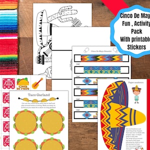 Printable Cinco De Mayo Coloring Sheets, Crafts, and Decorations - Etsy ...