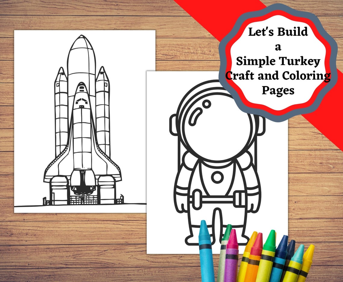 Rocket Ship Printable Craft, and Coloring Sheet. Fun Kids Craft for