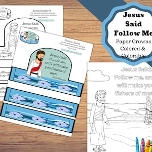 Printable Jesus Said Follow Me, Paper Crowns, Follow Jesus, Fishers of ...