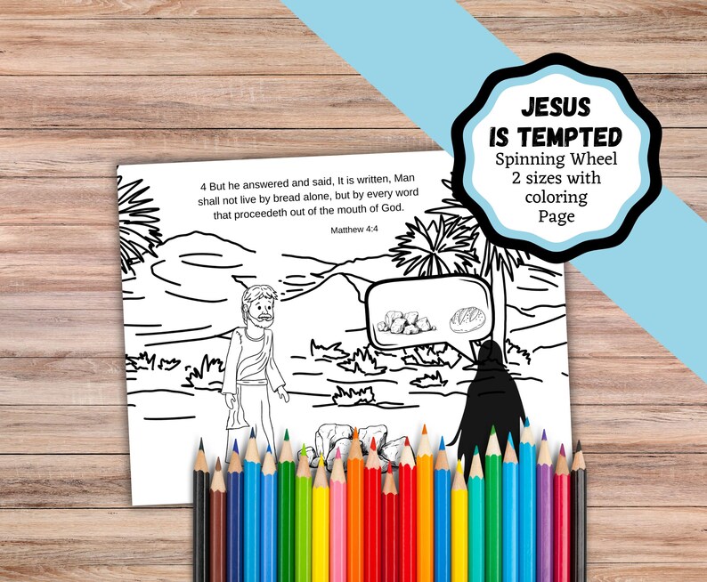 Jesus Tempted in the Wilderness, Printable Spinning Wheel Craft in 2 ...