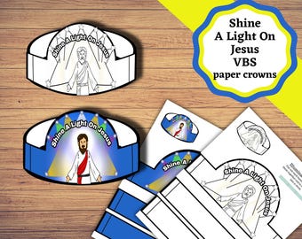 VBS, Illumination, shine a light on Jesus paper crown kids craft.