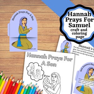 Hannah Prays for Samuel, Hannah prays and makes her vow bible craft for 1 Samuel. Craft plus coloring page.