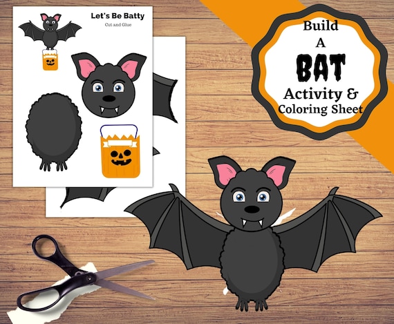 Printable Bat, Create a Bat Cut and Paste Craft With Coloring Sheet. -   Israel