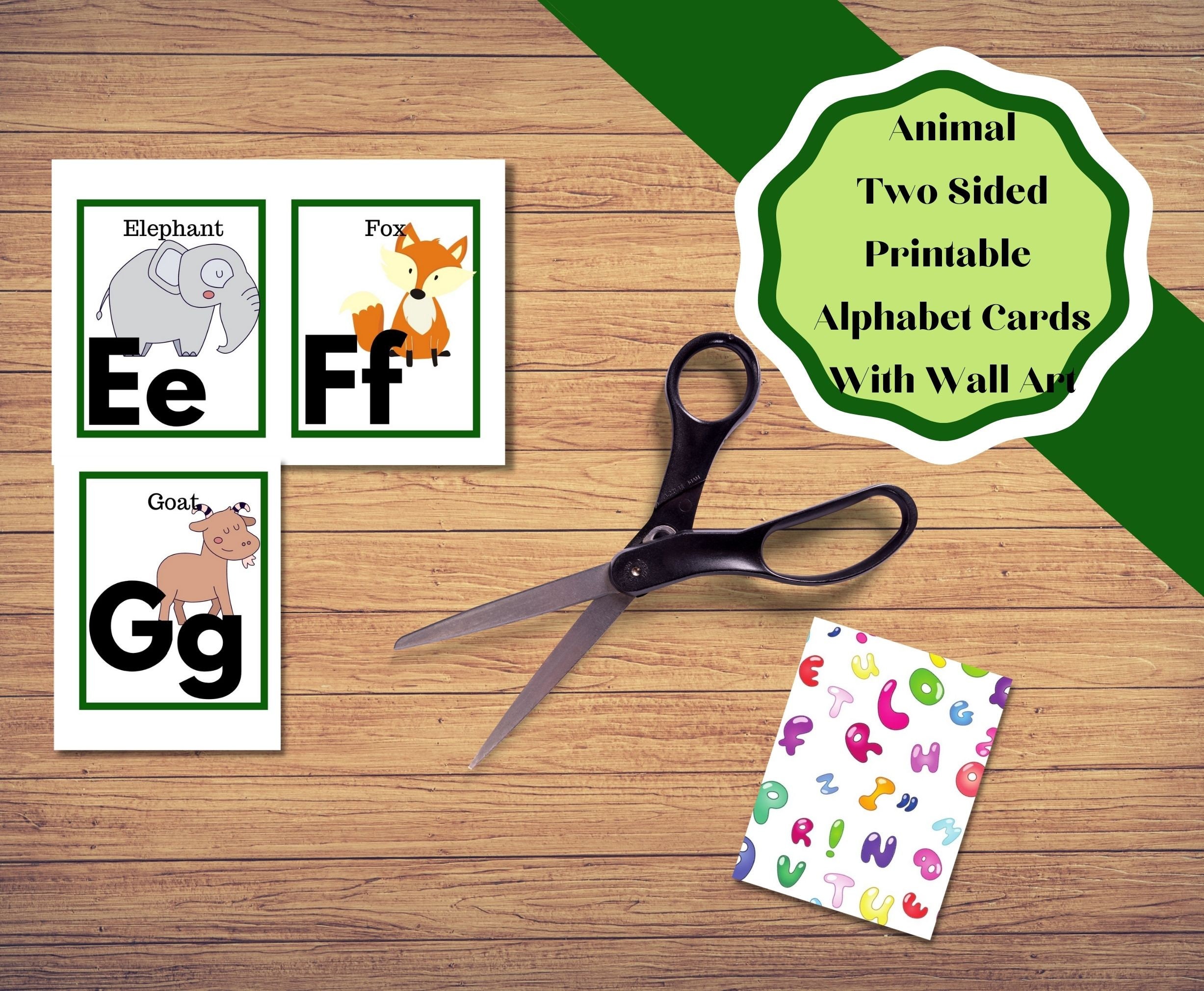Printable Animal Alphabet Flash Cards Flash Cards for Early - Etsy