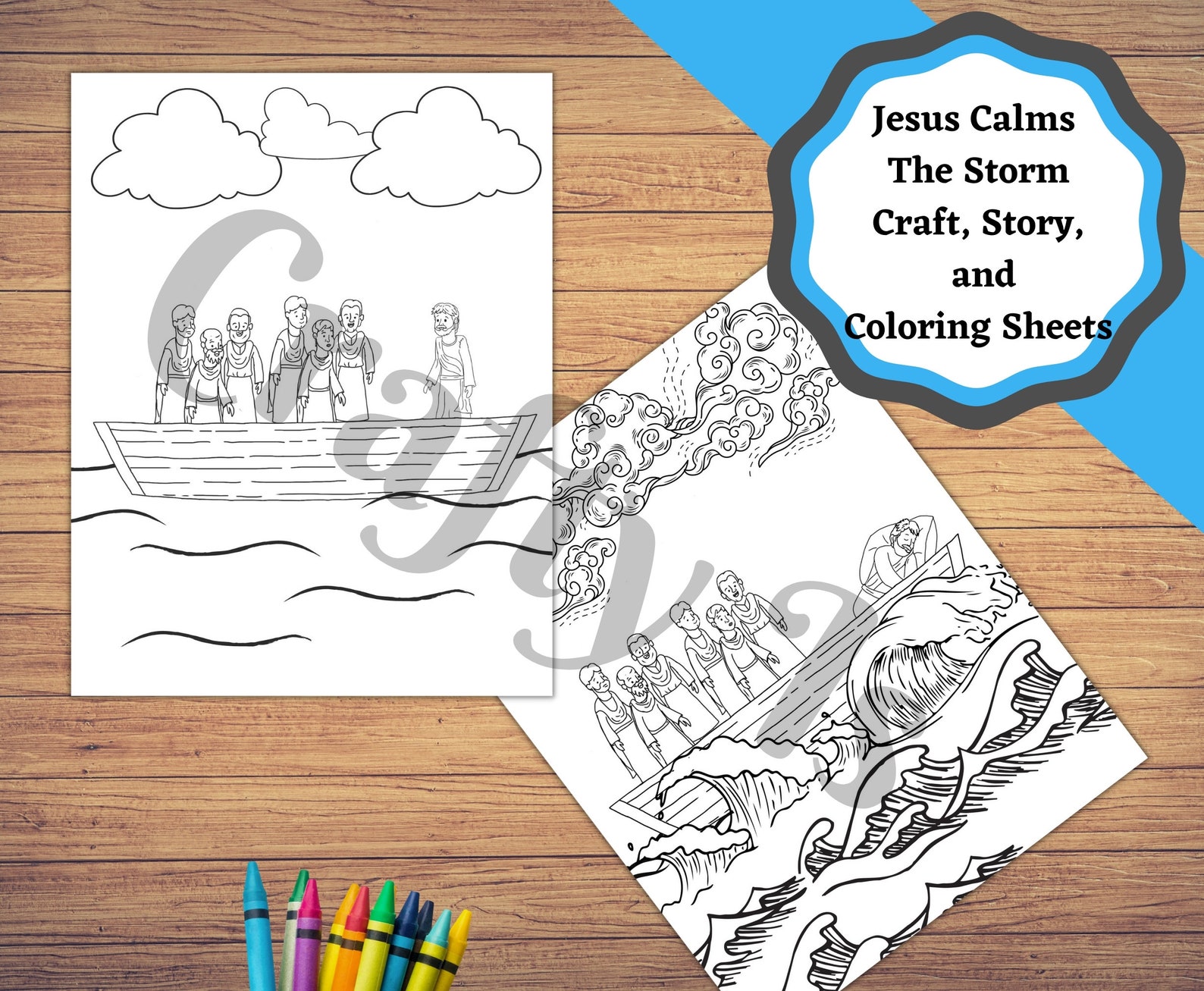 Jesus Calms the Storm, Printable Craft, Story Sheet and Coloring Pages ...