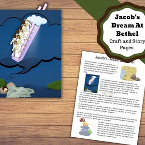 Printable  Jacobs Dream At Bethel, craft, story, and coloring pages. Bible craft for Genesis, Kids Bible craft.