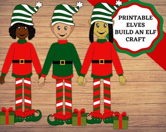 Build an Elf, Printable Christmas Elves Craft. Christmas elves with picture faces