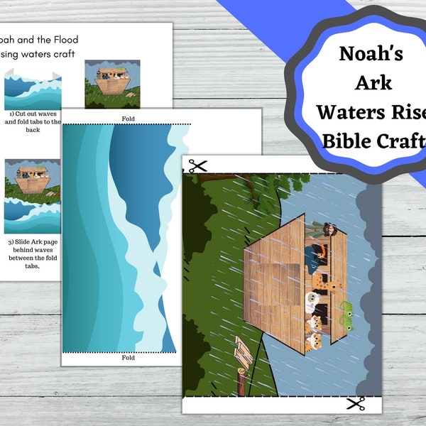 The great flood, flood waters rising. Printable Noah's Ark and the flood bible story