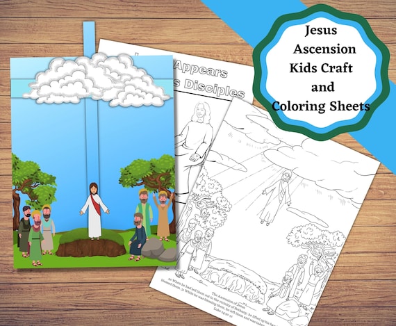 Jesus Ascension Printable Kids Craft and Coloring Sheets. - Etsy