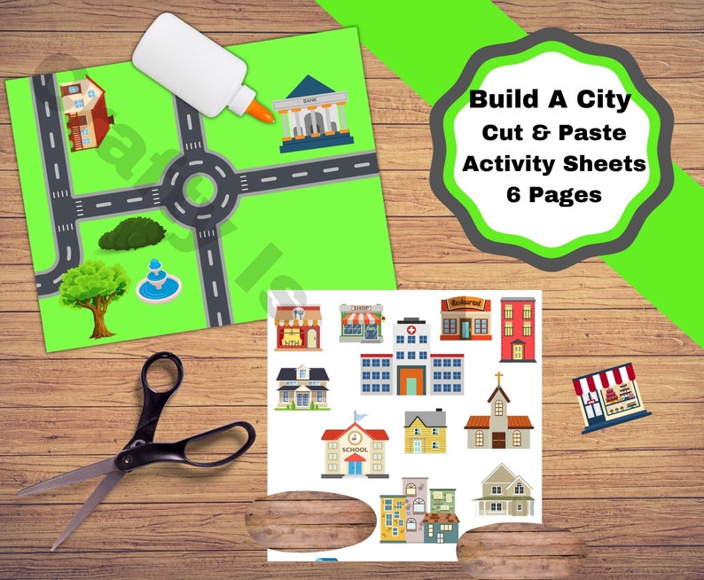 Build a City, Printable Roadways and Pages of Buildings, Cars, Boats