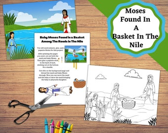 Moses in the Nile Coloring Page - Etsy