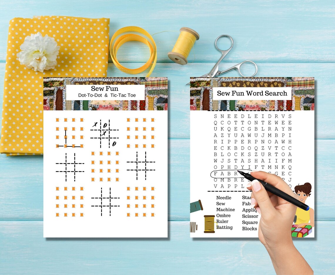Quilting Word Search, Sewing Themed Word Search and Games, Quilting ...