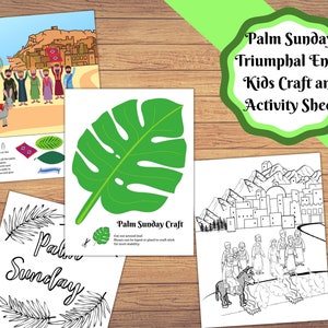 Triumphal  entry activity sheets, palm Sunday craft, Jesus entering Jerusalem, Easter kids craft