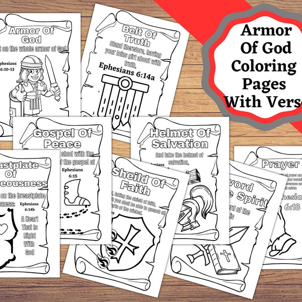 Printable Coloring Pages for the Armor Of God. Armor of God Coloring Pages for lesson. Ephesians chapter 6, Bible coloring pages.