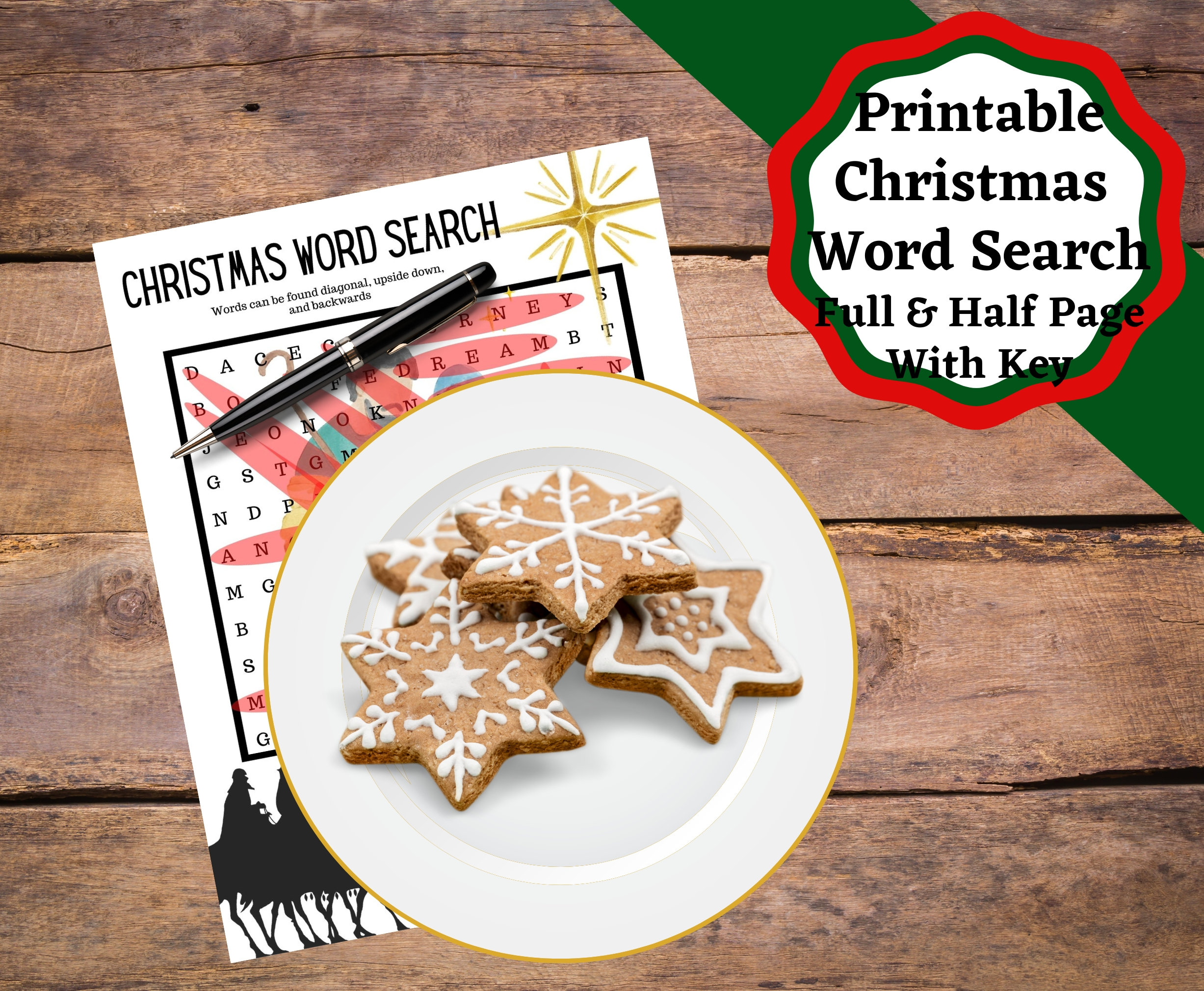 Christmas Nativity Printable Word Search in Full Page and Half Page ...