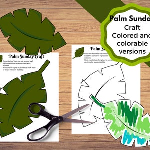 Palm Sunday Printable craft in a colored and colorable version with bonus coloring page. Triumphal Entry craft.
