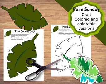 Palm Sunday Printable Craft in a Colored and Colorable Version - Etsy