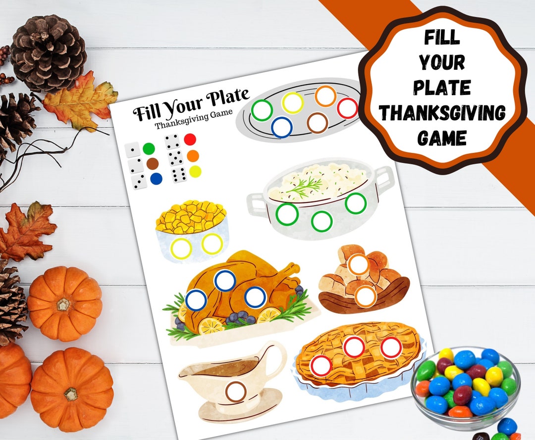 Thanksgiving Printable Table Game With Candy. Thanksgiving Family Game