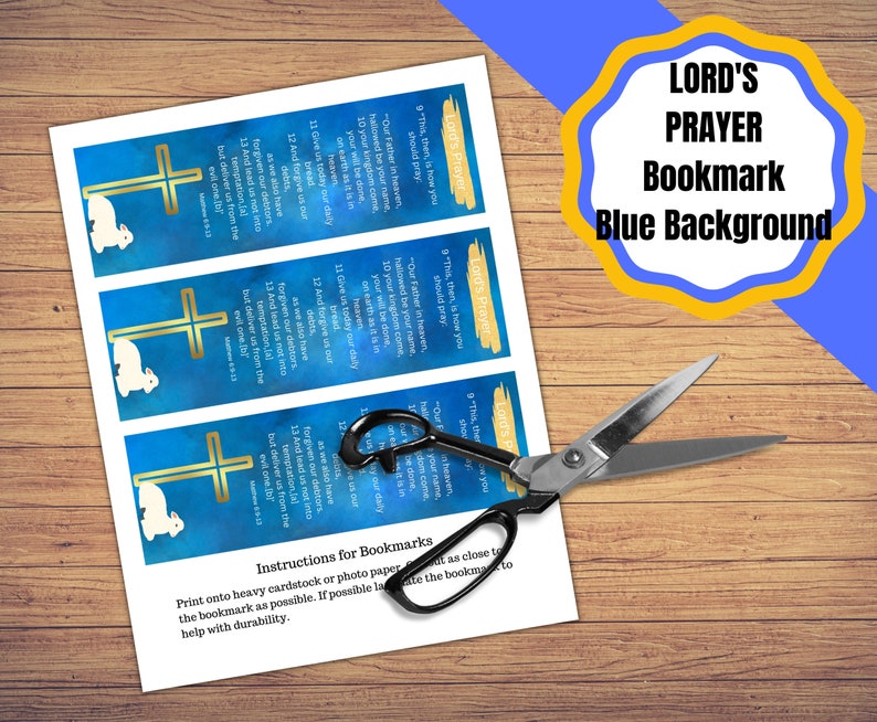 Printable Lord's Prayer Bookmarks, Easy to Make Christian Bookmarks ...