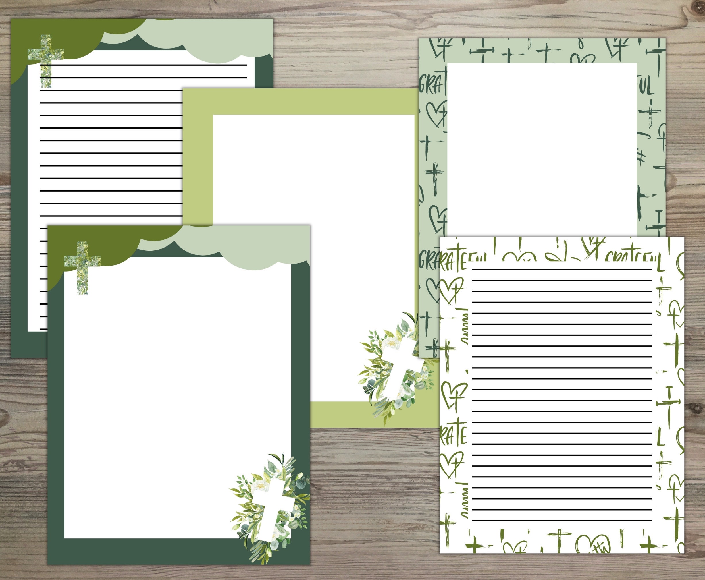 Printable Christian Stationary, Blue and Green Peaceful Stationary With ...