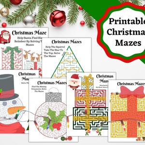 Weihnachts-Labyrinthe, druckbare Feiertags-Labyrinthe zum Spielen und Genießen. Tolle Aktivität für Kinder oder auf einer Weihnachtsfeier.