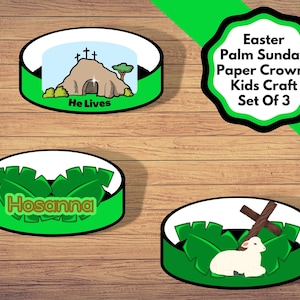 Printable Easter and Palm Sunday Paper Crowns for Kids, Paper crown craft for Easter and Palm Sunday Easter kids Craft.