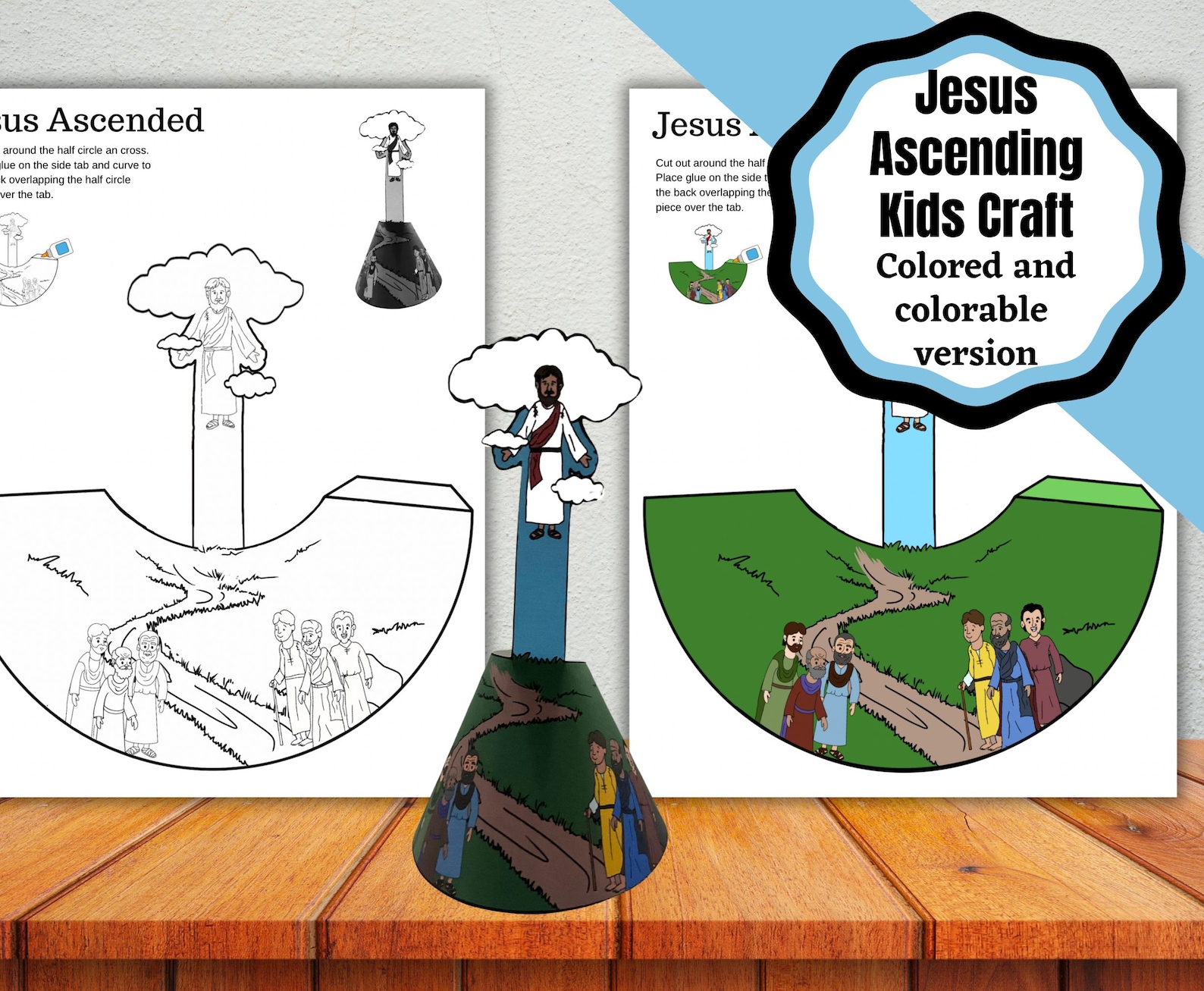 Jesus Ascending Kids Craft. Printable Kids Craft for Jesus Ascending to