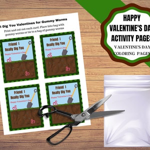 Printable Valentines Candy Cards, I Really Dig You Valentine Cards ...