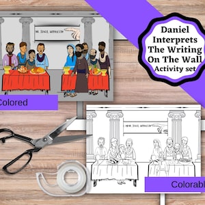Printable Daniel Interprets The Writing On The Wall Activity Set. Daniel and the writing on the wall, book of Daniel bible craft.