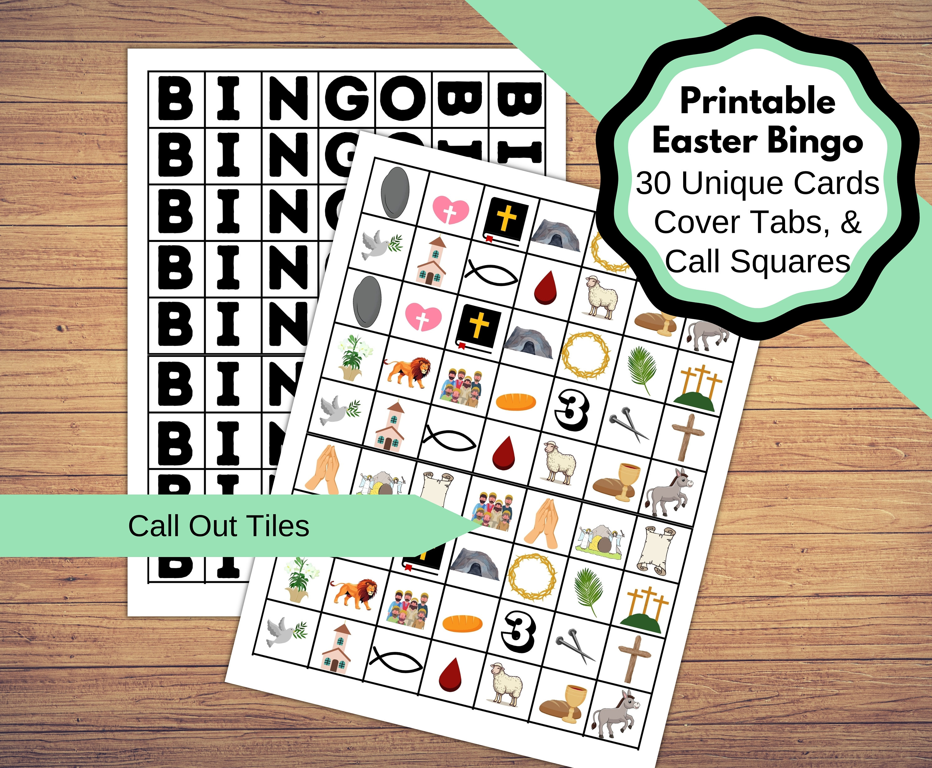Printable Easter Themed Bingo, Christian Easter Themed Printable Bingo ...
