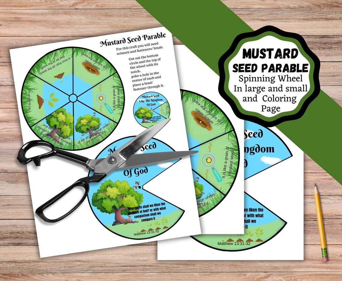 Parable of the Mustard Seed Craft. Craft and Coloring Page for Bible ...