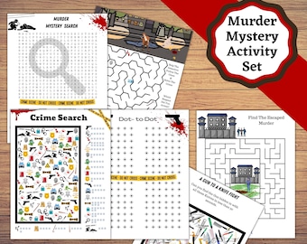 Può includere: Un set di attività di mistero di omicidio stampabile con cinque giochi diversi. I giochi includono una ricerca di parole, un punto a punto, una ricerca della scena del crimine, un labirinto e un gioco di ricerca dell'oggetto nascosto. I giochi sono tutti a tema di un mistero di omicidio.
