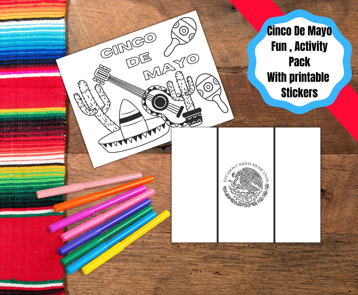 Printable Cinco De Mayo Coloring Sheets, Crafts, and Decorations - Etsy ...