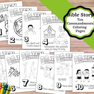 Printable Coloring Pages for Each Of The 10 Commandments. Ten Commandments coloring pages, bible story coloring pages. Sunday school