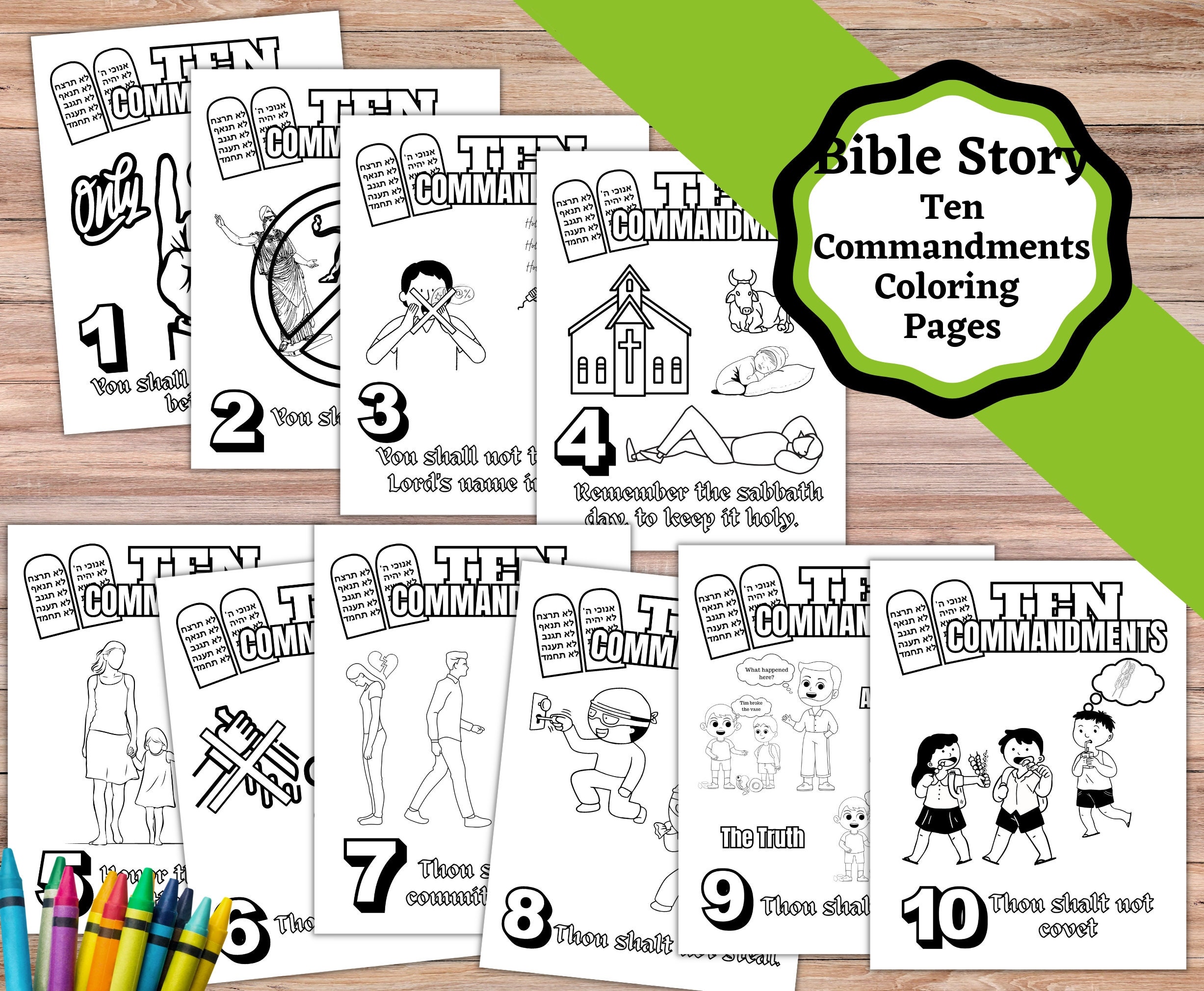 Ten Commandments For Kids Coloring Pages