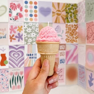 Ice Cream Cone Candle / Ice Cream Candle / Food Candle / Dessert Candle / Decorative Candle / Gifts for Her / Soy Candle / Home Decor