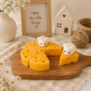 Cheese Candle / Mouse Candle / Food Candle / Gifts / Home Decor / Soy Candle / Essential Oil / Handmade