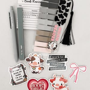Everything But The Book Kit / Annotation Kit / Journaling / Bookish Gifts / Book Lover / Stationary Gift Set / Book Club / Mood Reader / Cow