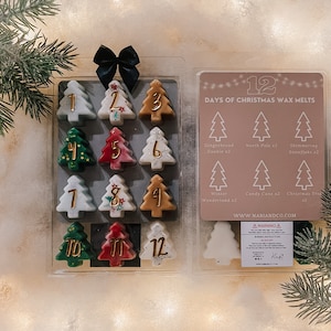 12 Days of Christmas Soy Wax Melts / Advent Calendar / Gifts for Her / Gifts for Him / Christmas / Holiday Scents / Clamshell Advent