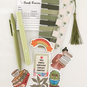 Everything But The Book Kit / Annotation Kit / Journaling / Bookish Gifts / Book Lover / Stationary Gift Set / Book Club / Palm Tree / Green