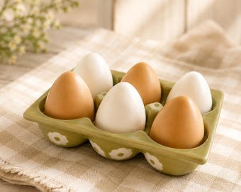 Organic Eggs / Soy Wax Melts - Half a Dozen Set / Wax Tarts / Scented / Gift / Egg Shaped / Food Wax Melts / Handmade / Home Decor