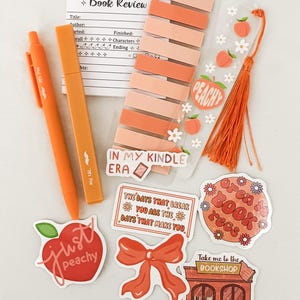 Everything But The Book Kit / Annotation Kit / Journaling / Bookish Gifts / Book Lovers / Stationary Gift Set / Book Club / Peachy / Orange
