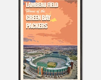 Green Bay Print Football Prints Matte Print Perfect for Sports Fans Lambeau Field Poster Print